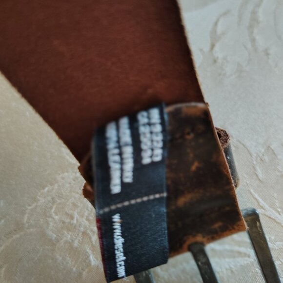 DIESEL Heavy Duty Brass Branded Logo Belt 100% Genuine Leather Made in Italy L - Picture 8 of 11